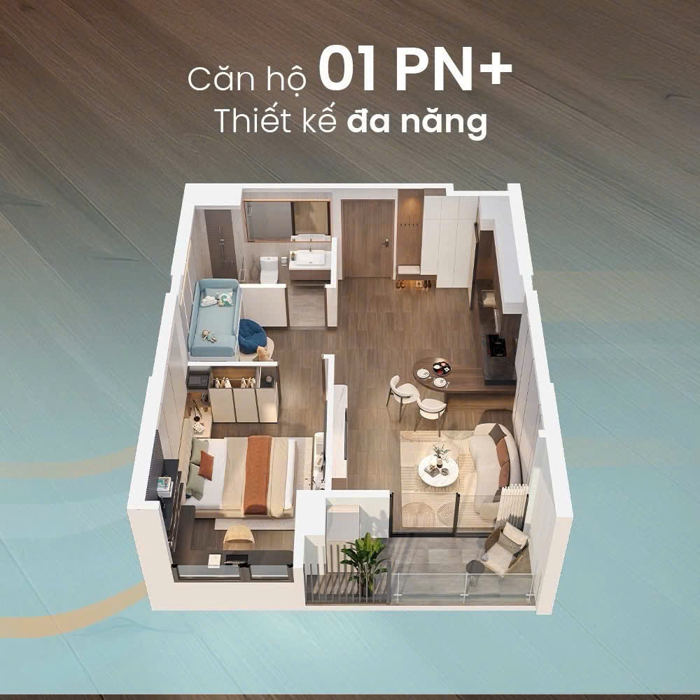 Layout căn hộ 1PN+ Imperia Sensa Park